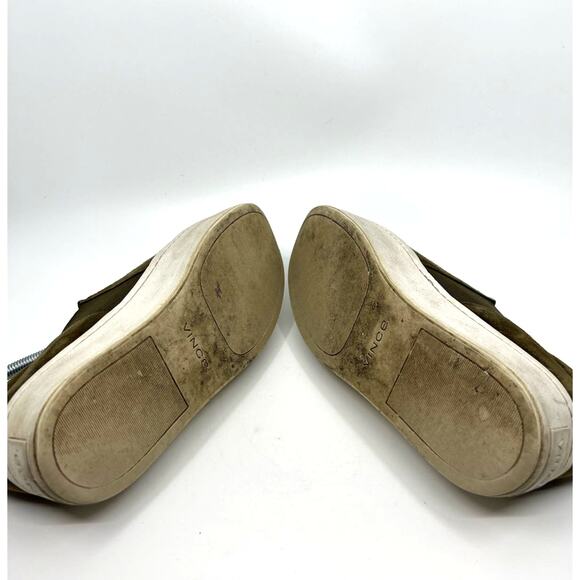 VINCE Warren Green Suede Platform Slip On Sneakers Women's 6.5 US - Picture 8 of 9